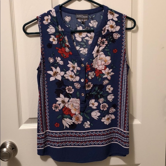 Market & Spruce Tops - MARKET & SPRUCE - STITCH FIX - Navy Floral Top